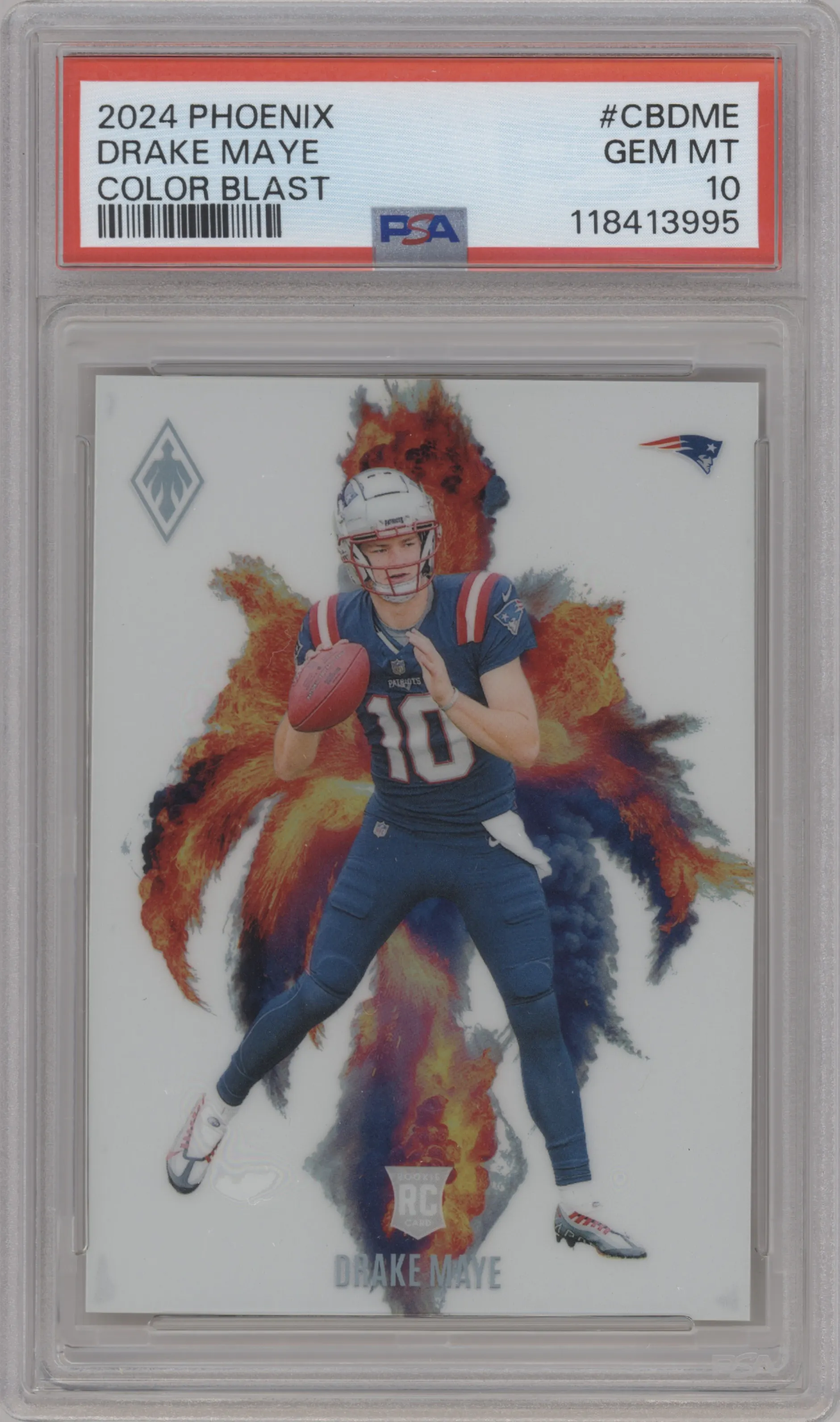 2024 Panini Phoenix Color Blast Drake Maye #CB-DME PSA 10