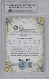 Jacob Wilson from the 2023 Bowman Draft set graded by Beckett and given an overall grade of 0.