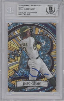 Jacob Wilson from the 2023 Bowman Draft set graded by Beckett and given an overall grade of 0.