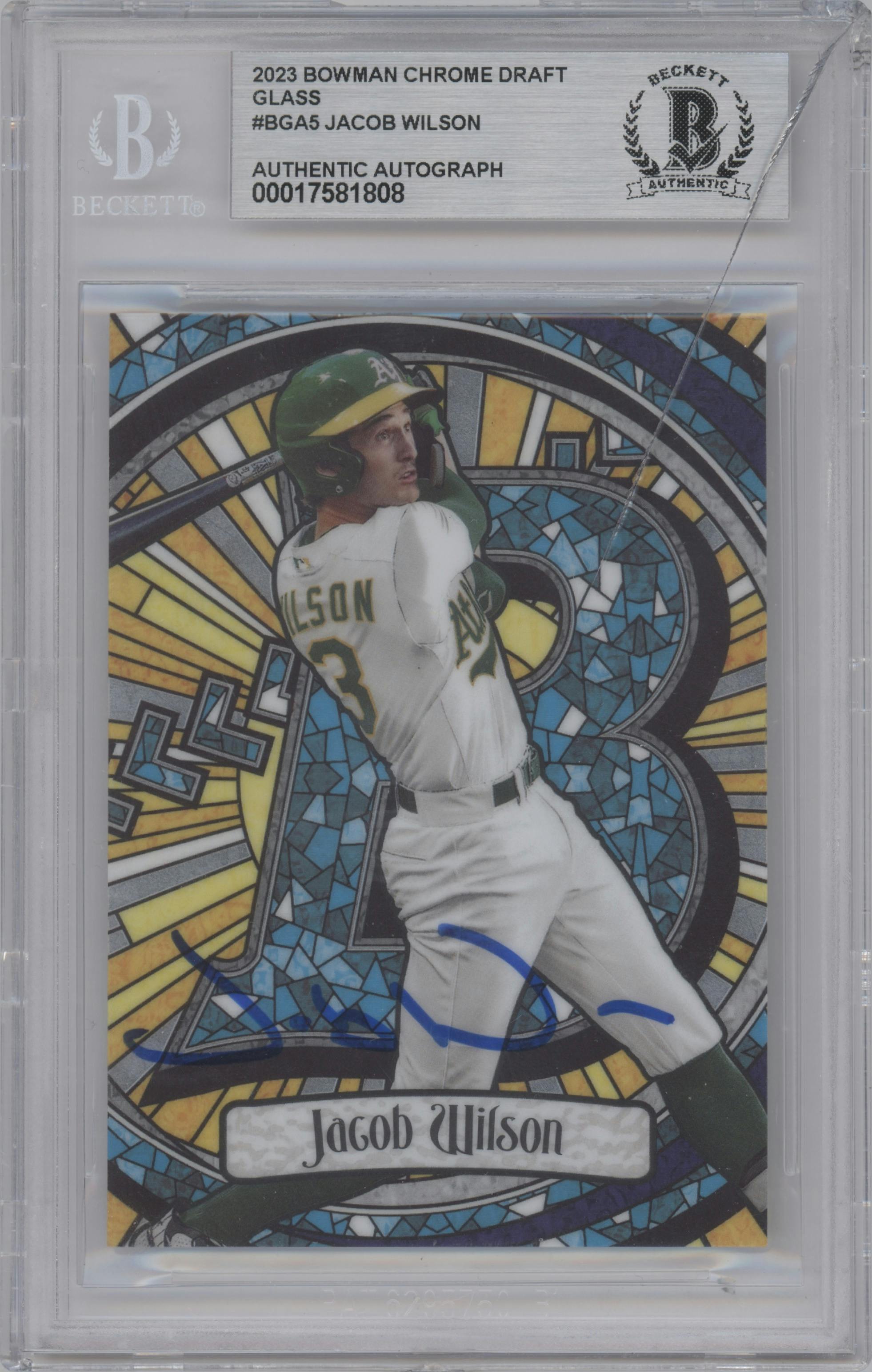 Jacob Wilson from the 2023 Bowman Draft set graded by Beckett.