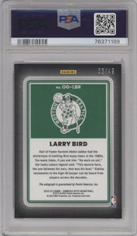 Larry Bird from the 2022-23 Panini Donruss Optic  set graded by PSA and given an overall grade of 10.