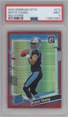 Bryce Young from the 2023 Donruss Optic set featuring a Hyper Red parallel graded by PSA and given an overall grade of 9.