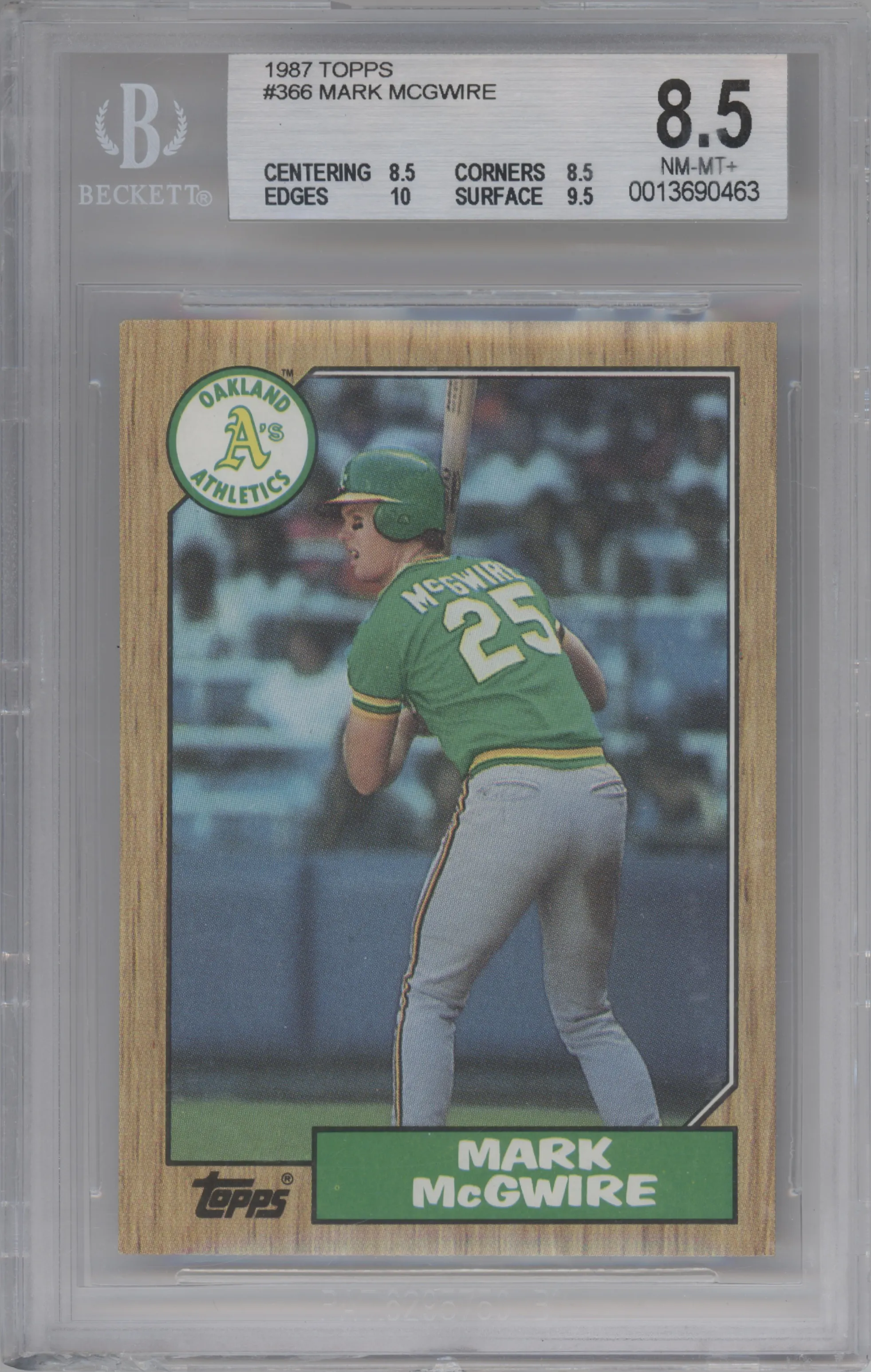 1987 Topps Mark McGwire #366 BGS 8.5