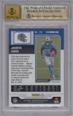 Jahmyr Gibbs from the 2023 Panini Zenith set featuring a Green parallel graded by Beckett and given an overall grade of 9.5.