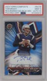 Tom Brady from the 2023 Topps Composite set featuring a Blue Surge parallel graded by PSA and given an overall grade of 9.