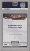 Tom Brady from the 2023 Topps Composite set featuring a Blue Surge parallel graded by PSA and given an overall grade of 9.
