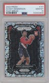 Scoot Henderson from the 2023-24 Panini Prizm set featuring a Fast Break parallel graded by PSA and given an overall grade of 10.