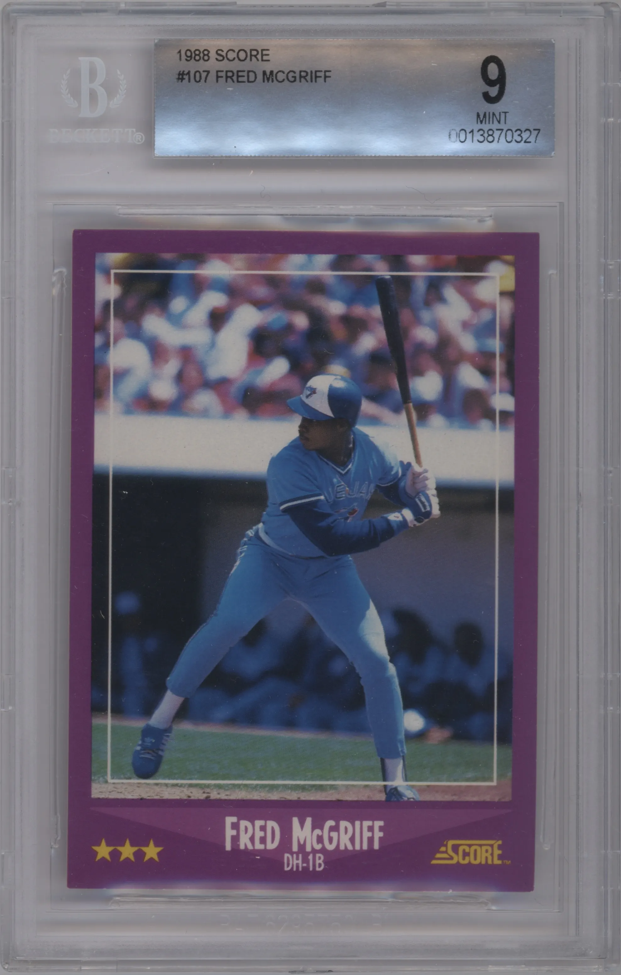 1988 Score Fred McGriff BGS 9