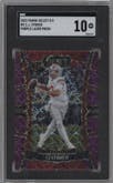 CJ Stroud from the 2023 Panini Select Draft Picks set featuring a Purple Lazer parallel graded by SGC and given an overall grade of 10.