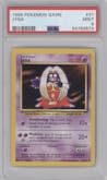 Jynx from the 1999 Pokemon set graded by PSA and given an overall grade of 9.