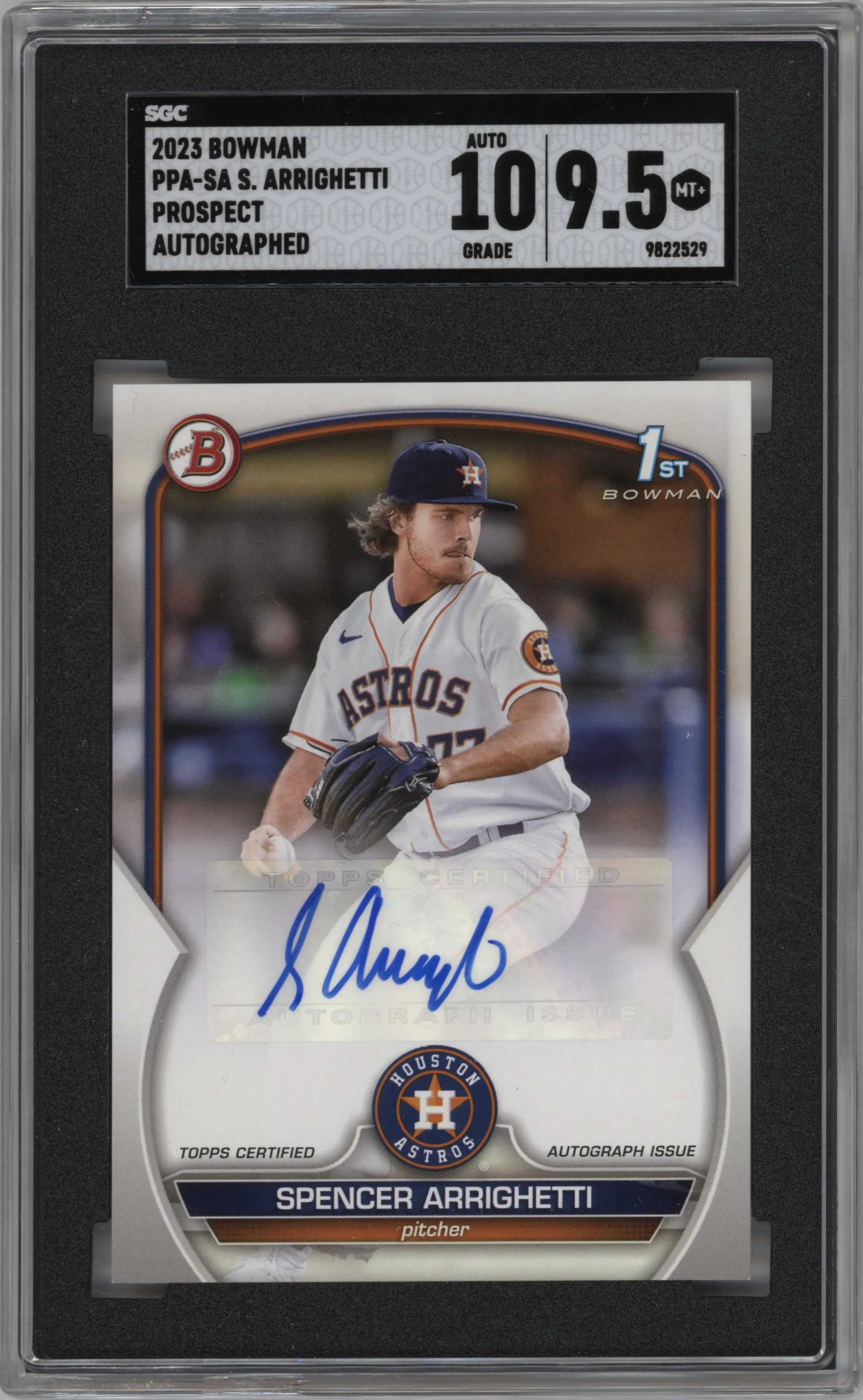 2023 Bowman Pros.Auto Spencer Arrighetti #PPA-SA SGC 9.5