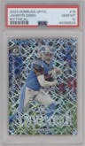 Jahmyr Gibbs from the 2023 Donruss Optic set graded by PSA and given an overall grade of 10.