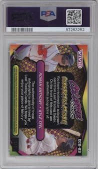 Roman Anthony / Kyle Teel  from the 2023 Leaf Vivid set featuring a Navy Blue Laser parallel graded by PSA and given an overall grade of 8.