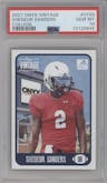 Shedeur Sanders from the 2021 Onyx Vintage set graded by PSA and given an overall grade of 10.