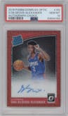 Shai Gilgeous-Alexander from the 2018-19 Panini Donruss Optic set featuring a Choice parallel graded by PSA and given an overall grade of 10.