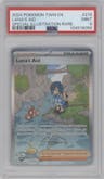  Lana's Aid from the 2024 Pokemon SV set graded by PSA and given an overall grade of 9.