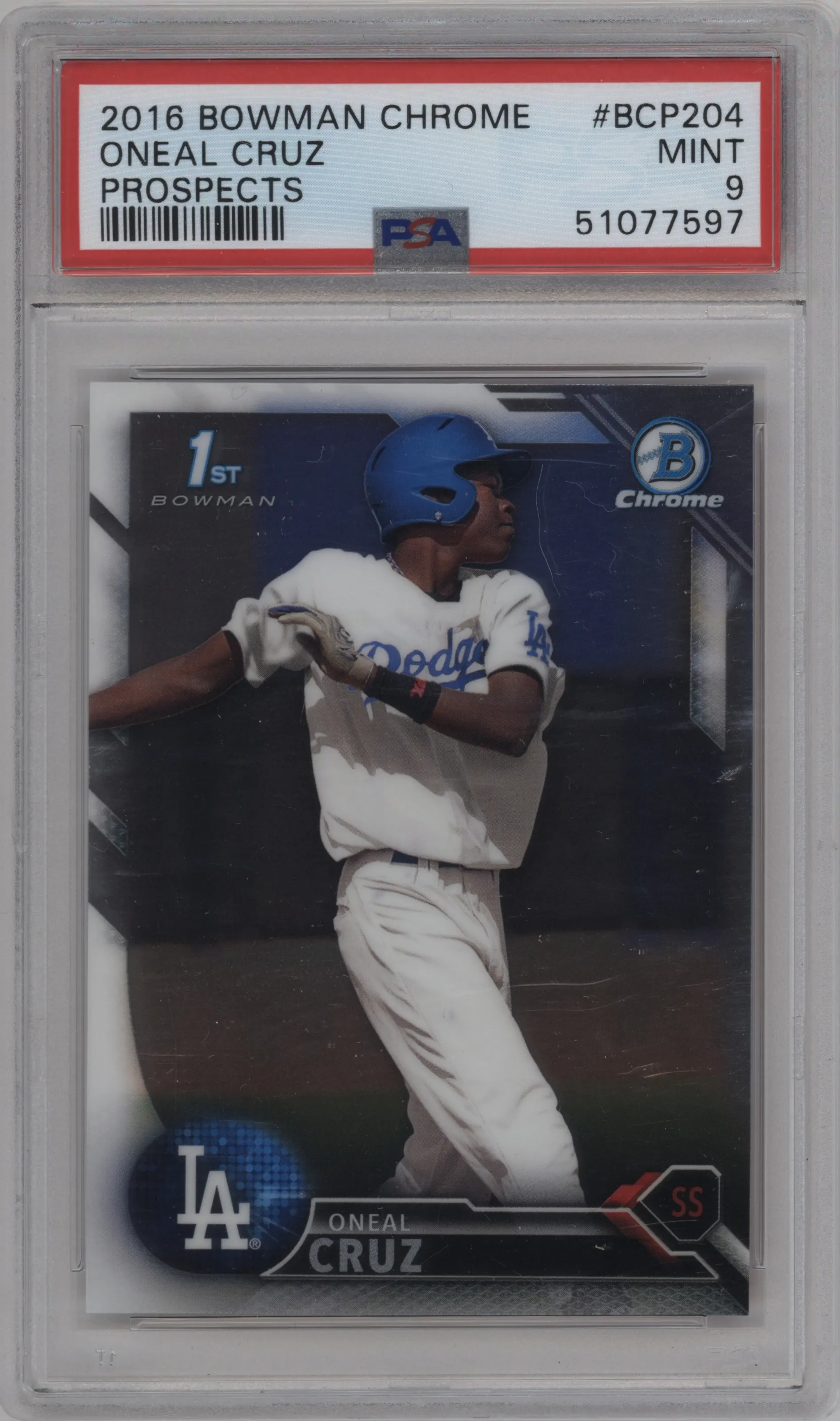 2016 Bowman Chrome Prospect Oneal Cruz #BCP204 PSA 9