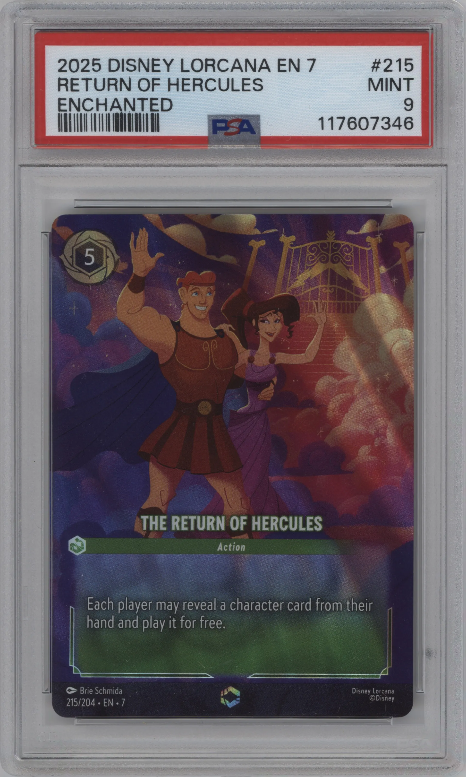 2025 Disney Lorcana Archazia's Island Return of Hercules Enchanted PSA 9