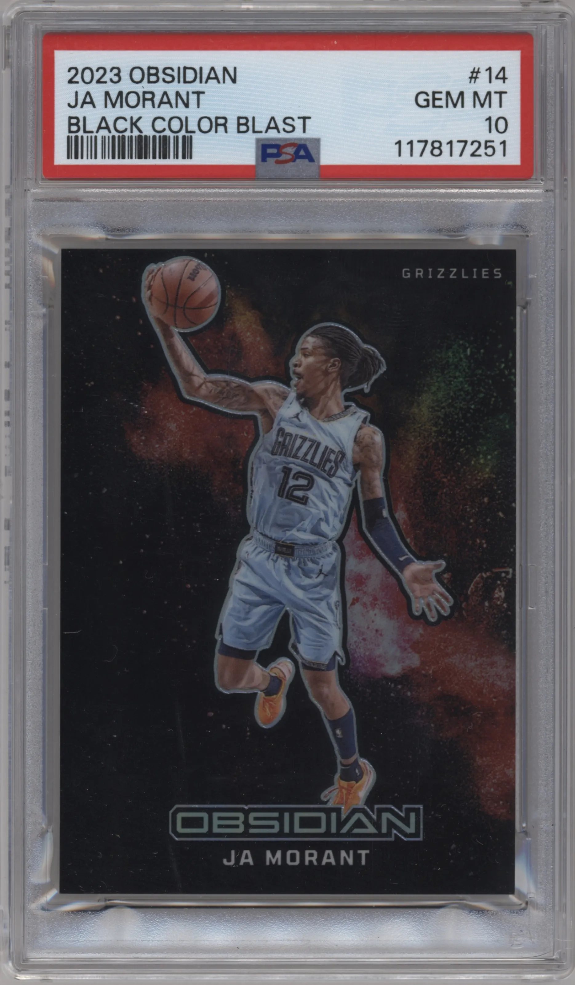 2023 Panini Obsidian Black Color Blast Ja Morant PSA 10