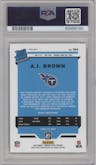 A.J. Brown from the 2019 Panini Donruss Optic set featuring a White Sparkle parallel graded by PSA and given an overall grade of 9.