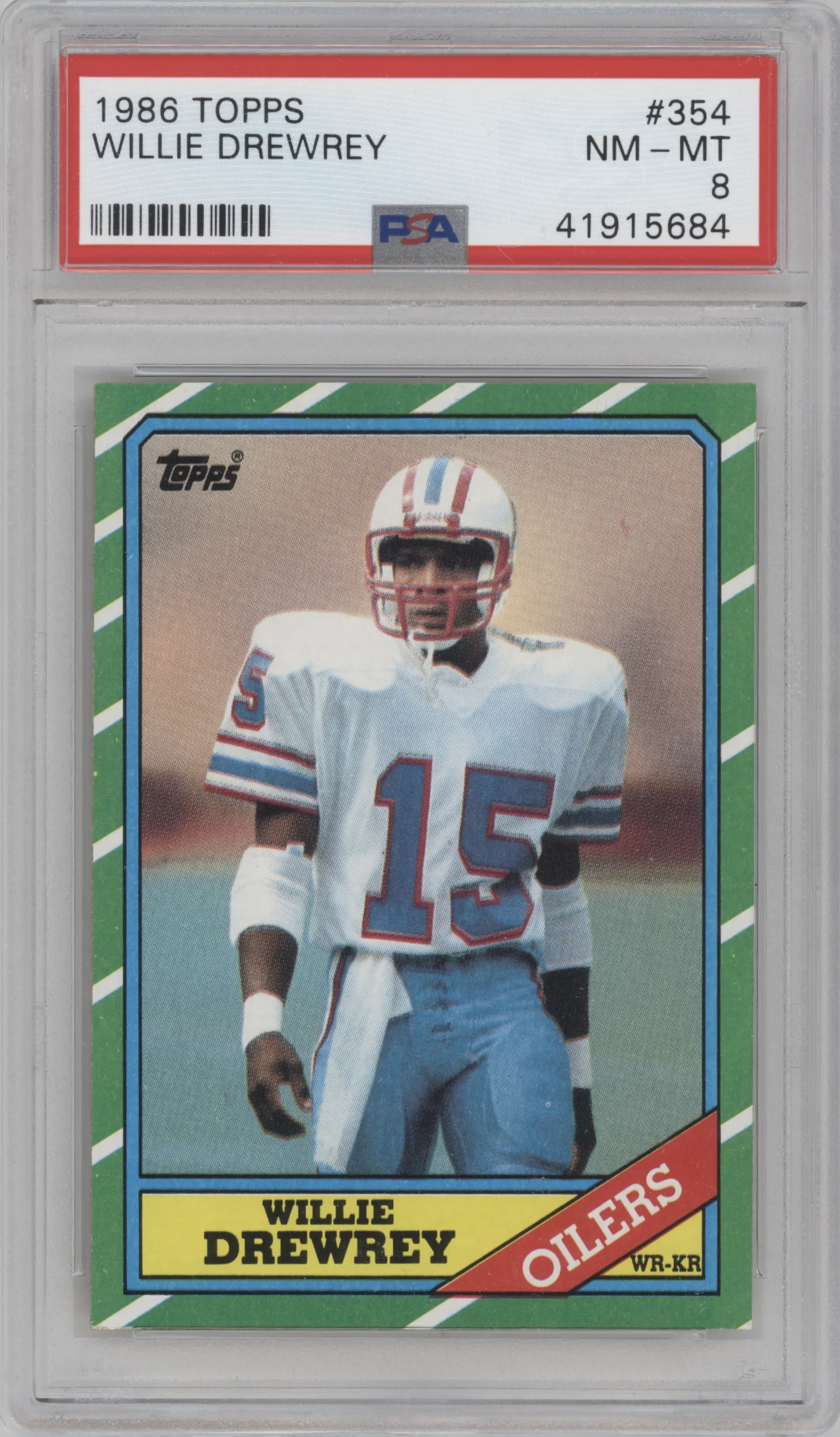 1986 Topps Willey Drewrey #354 PSA 8
