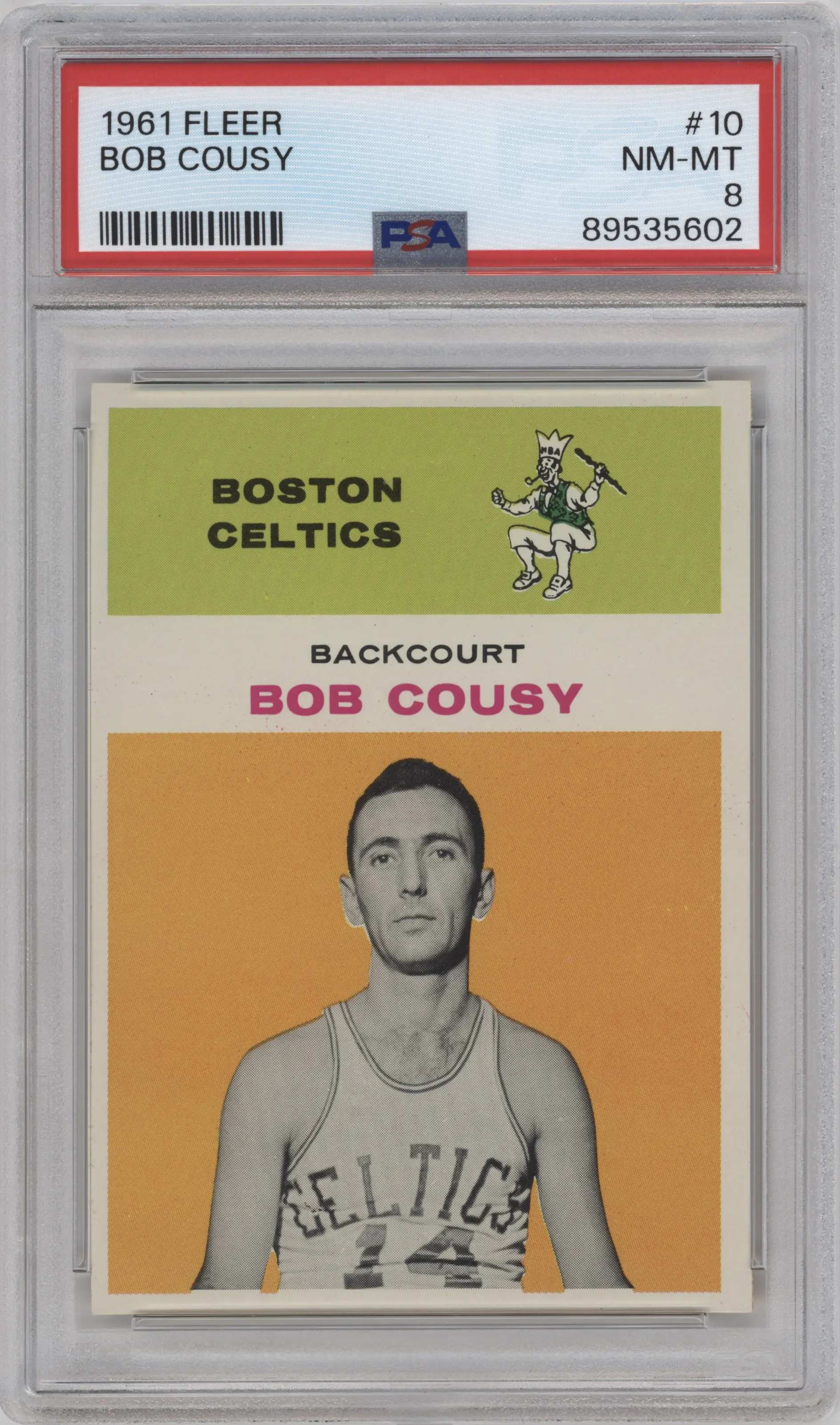 1961 Fleer Bob Cousy #10 PSA 8