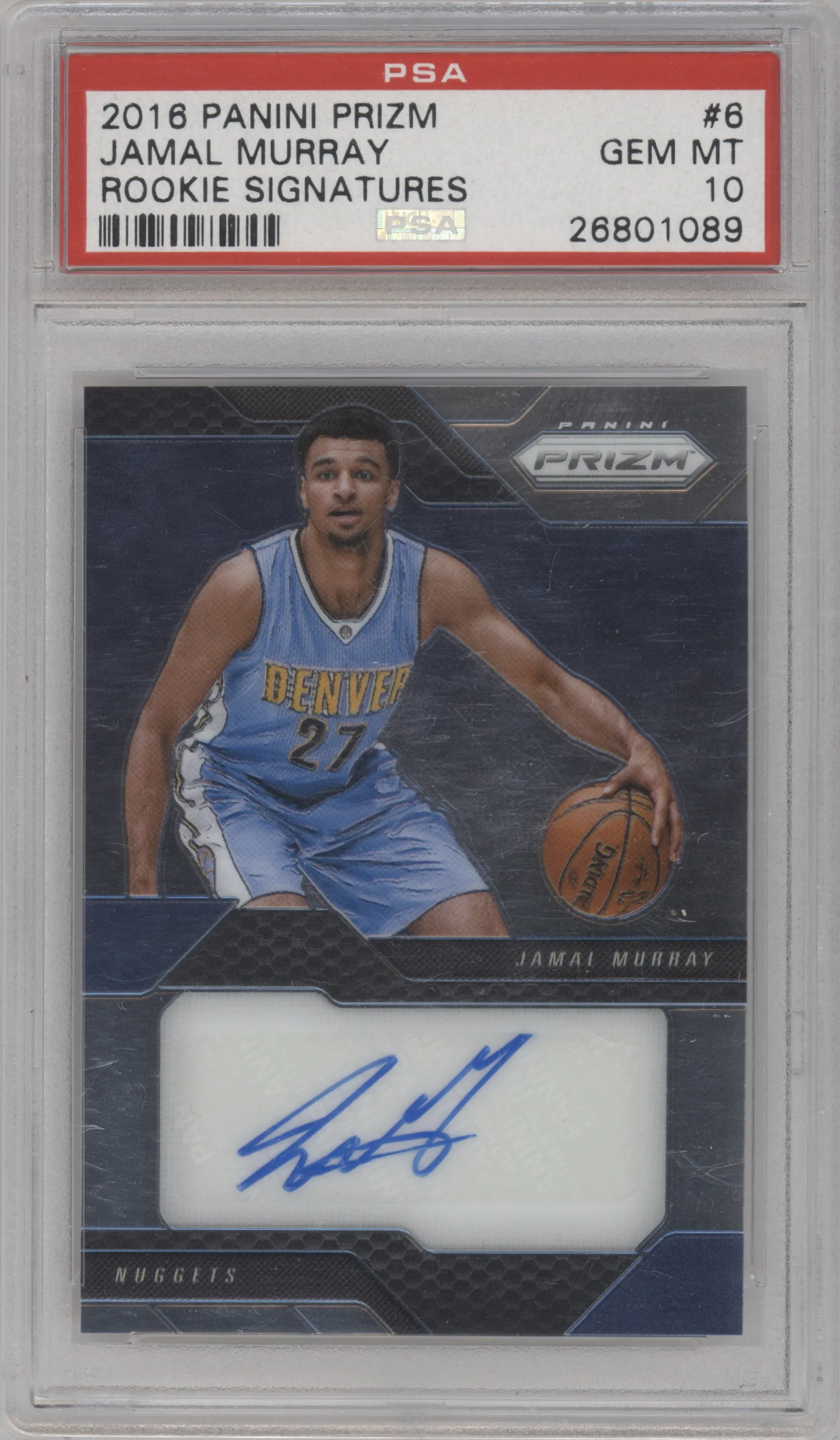 2016 Panini Prizm Rke.Sig. Jamal Murray PSA 10