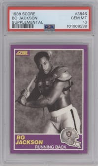 Bo Jackson from the 1989 Score set graded by PSA and given an overall grade of 10.