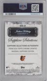 Jackson Holliday  from the 2024 Topps Chrome Update Sapphire Edition set featuring a Orange Refractor parallel graded by PSA and given an overall grade of 10.