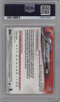 Shohei Ohtani from the 2018 Topps Chrome set graded by PSA and given an overall grade of 10.