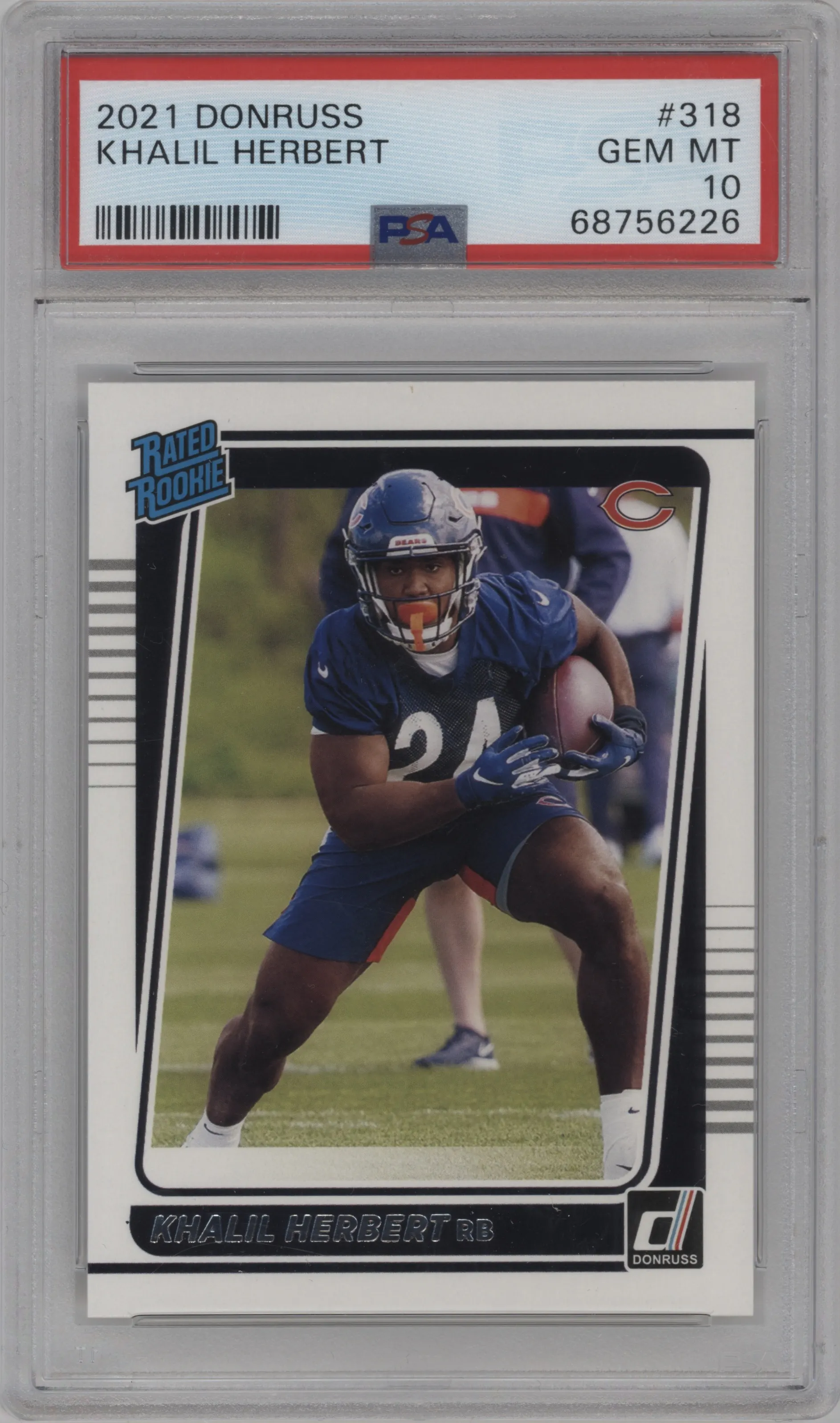 2021 Panini Donruss Rated Rookie Khalil Herbert PSA 10