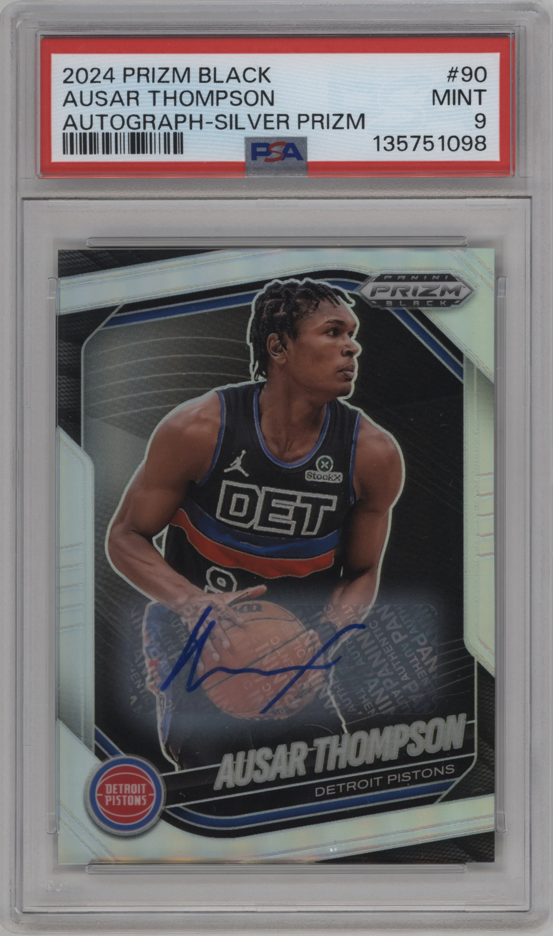 2024 Panini Prizm Black Auto Ausar Thompson PSA 9