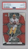 Brett Favre from the 2022 Panini Mosaic set featuring a Red Wave parallel graded by PSA and given an overall grade of 10.