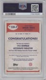 Jordan Travis from the 2023 Bowman Chrome University set graded by PSA and given an overall grade of 9.