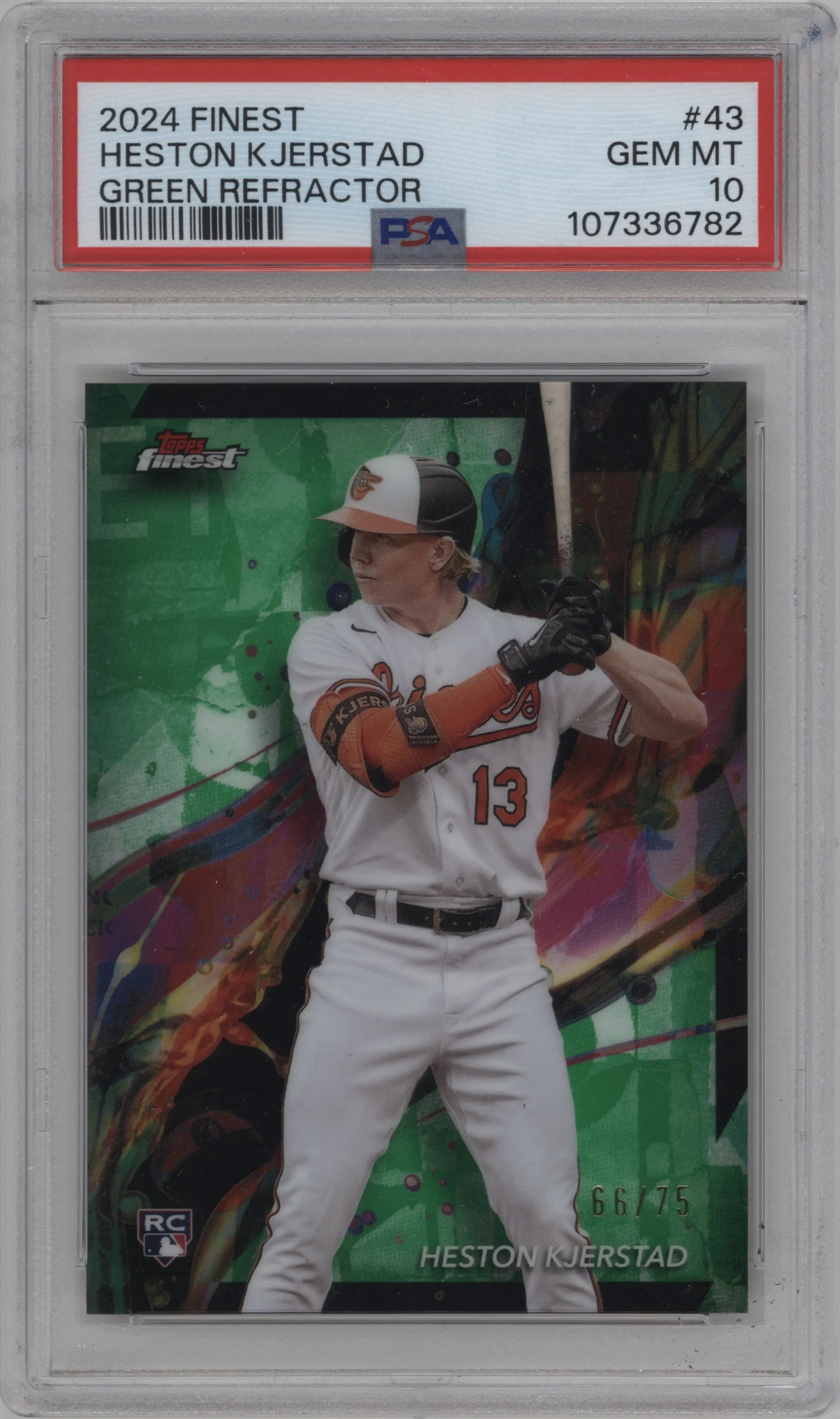 2024 Topps Finest Heston Kjerstad Green Refractor #43 PSA 10