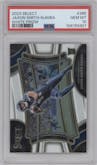 Jaxon Smith-Njigba from the 2023 Panini Select set featuring a White Prizm parallel graded by PSA and given an overall grade of 10.