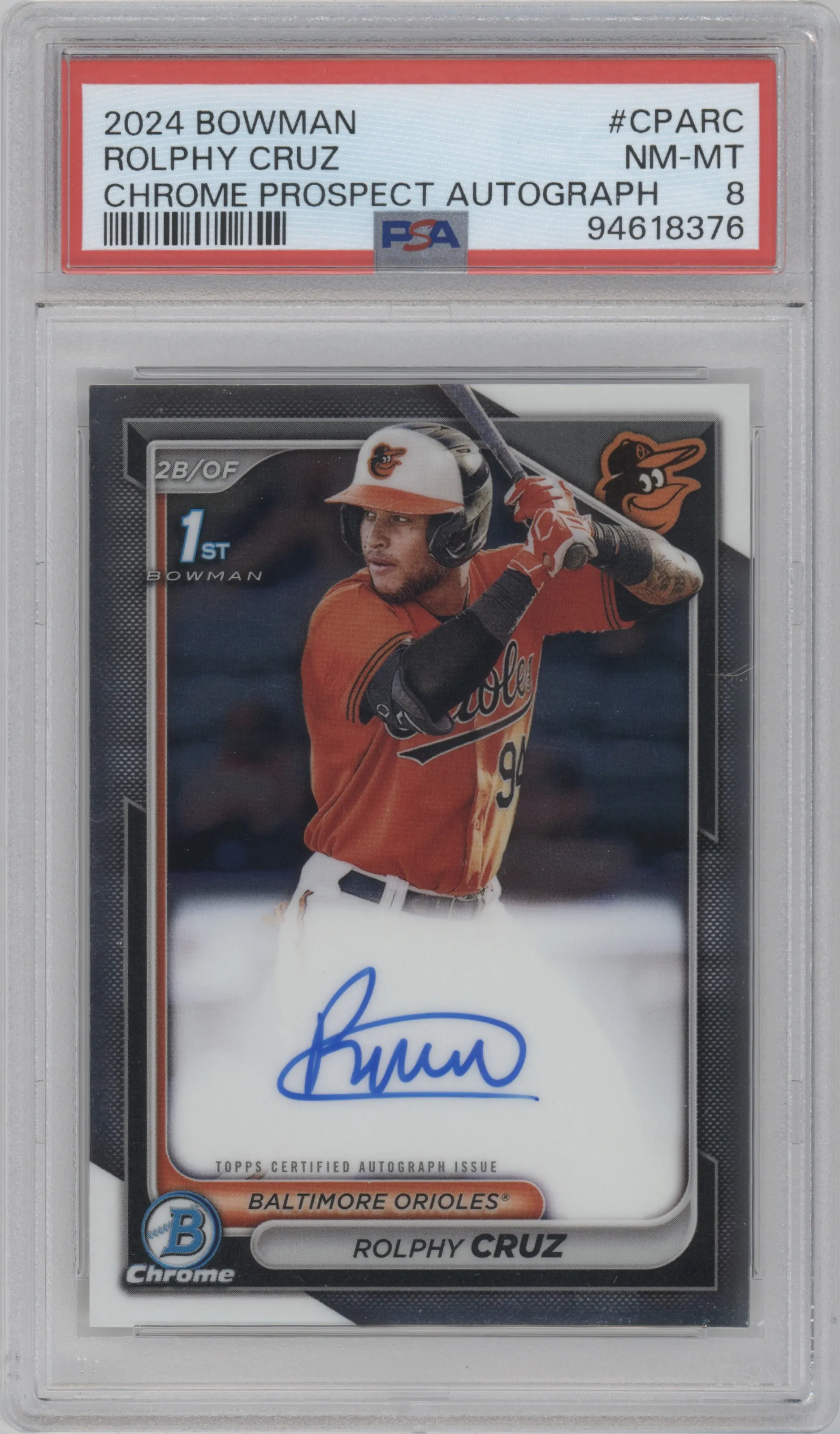 2024 Bowman Chr.Pros.Auto Rolphy Cruz PSA 8
