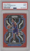 Cade Cunningham from the 2021-22 Panini Prizm  set featuring a Ruby Wave parallel graded by PSA and given an overall grade of 9.