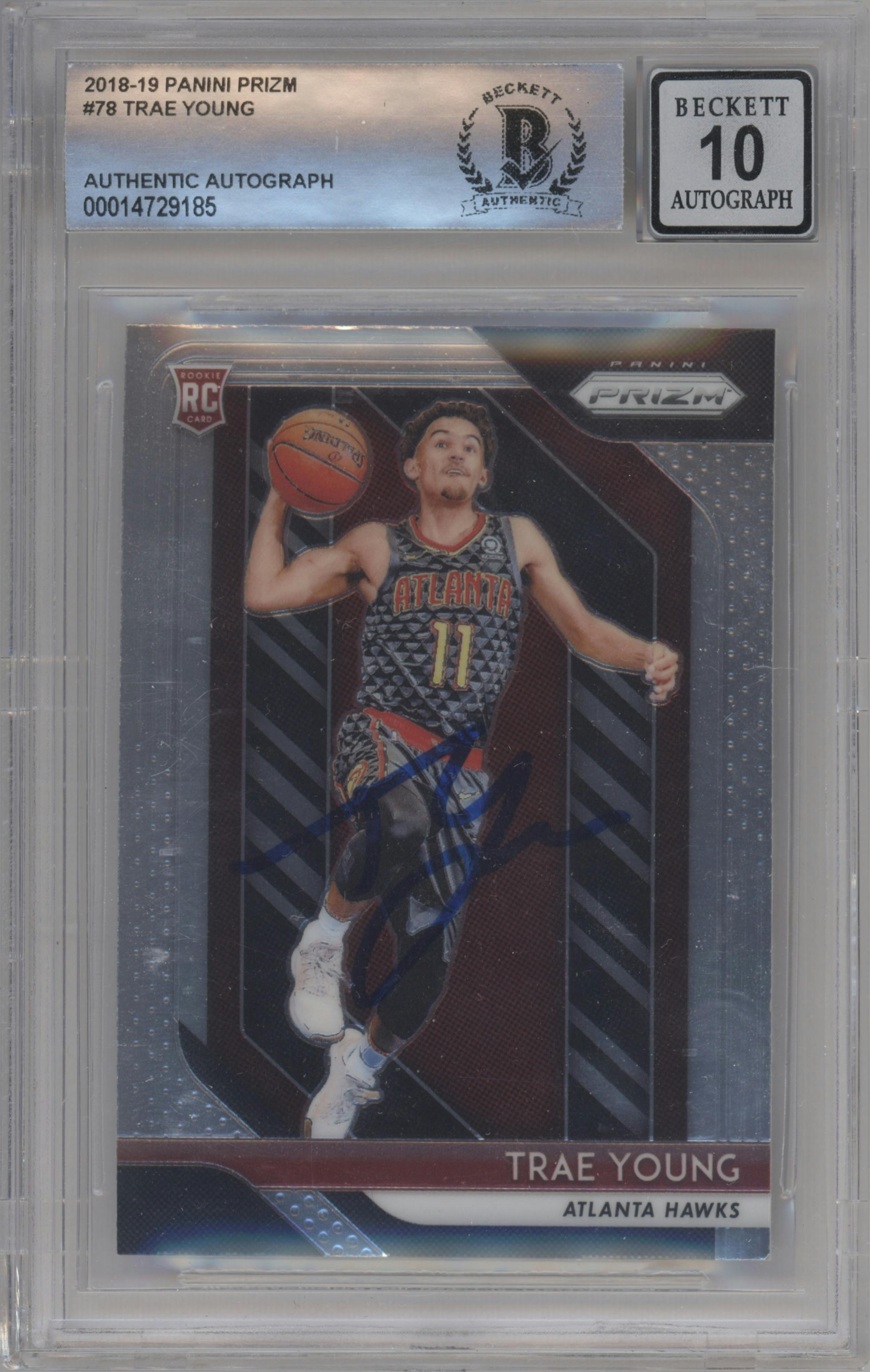 Trae Young from the 2018-19 Panini Prizm set graded by Beckett.