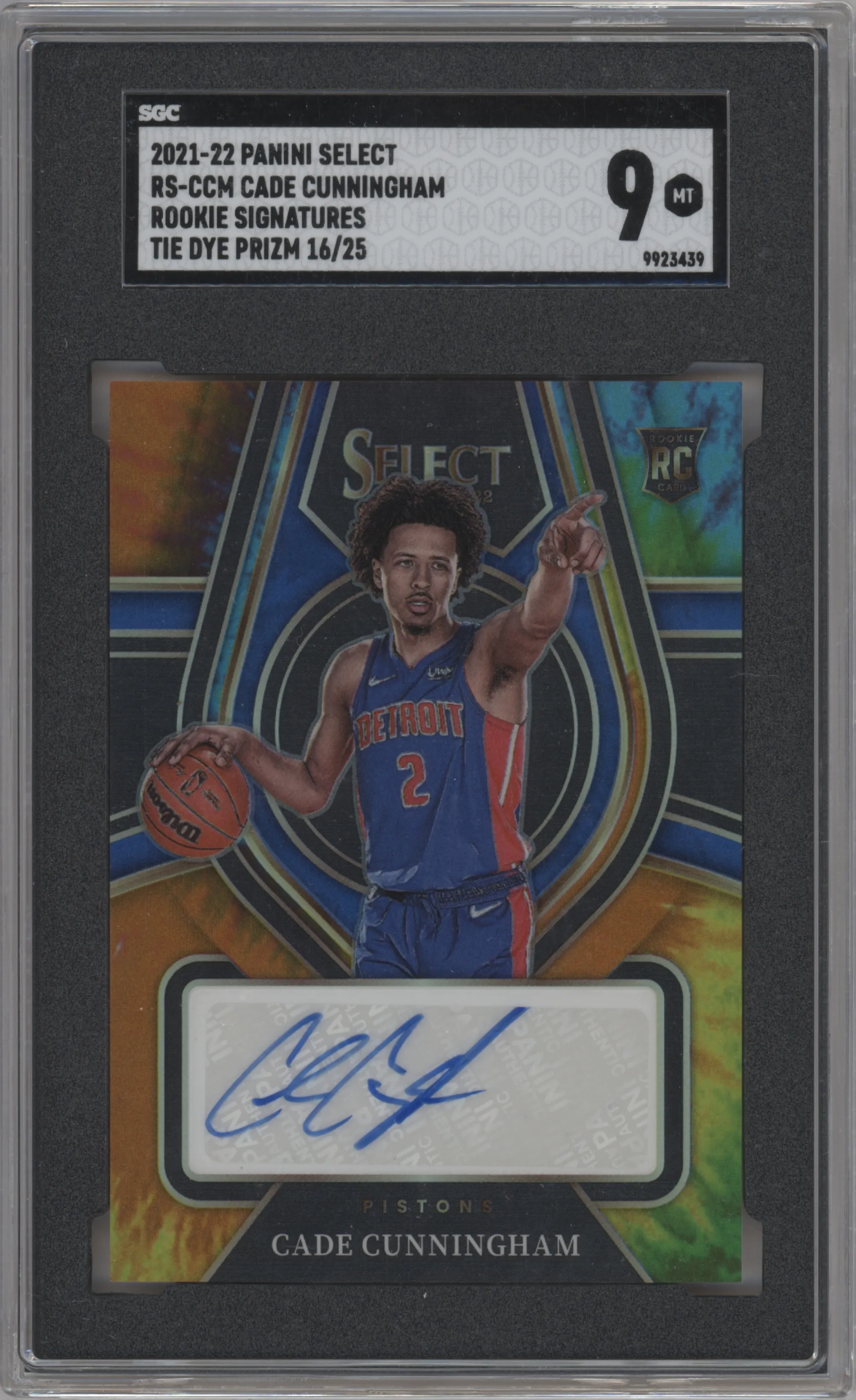 2021 Panini Select Rke.Sig. Cade Cunningham Tie-Dye #RS-CCM SGC 9