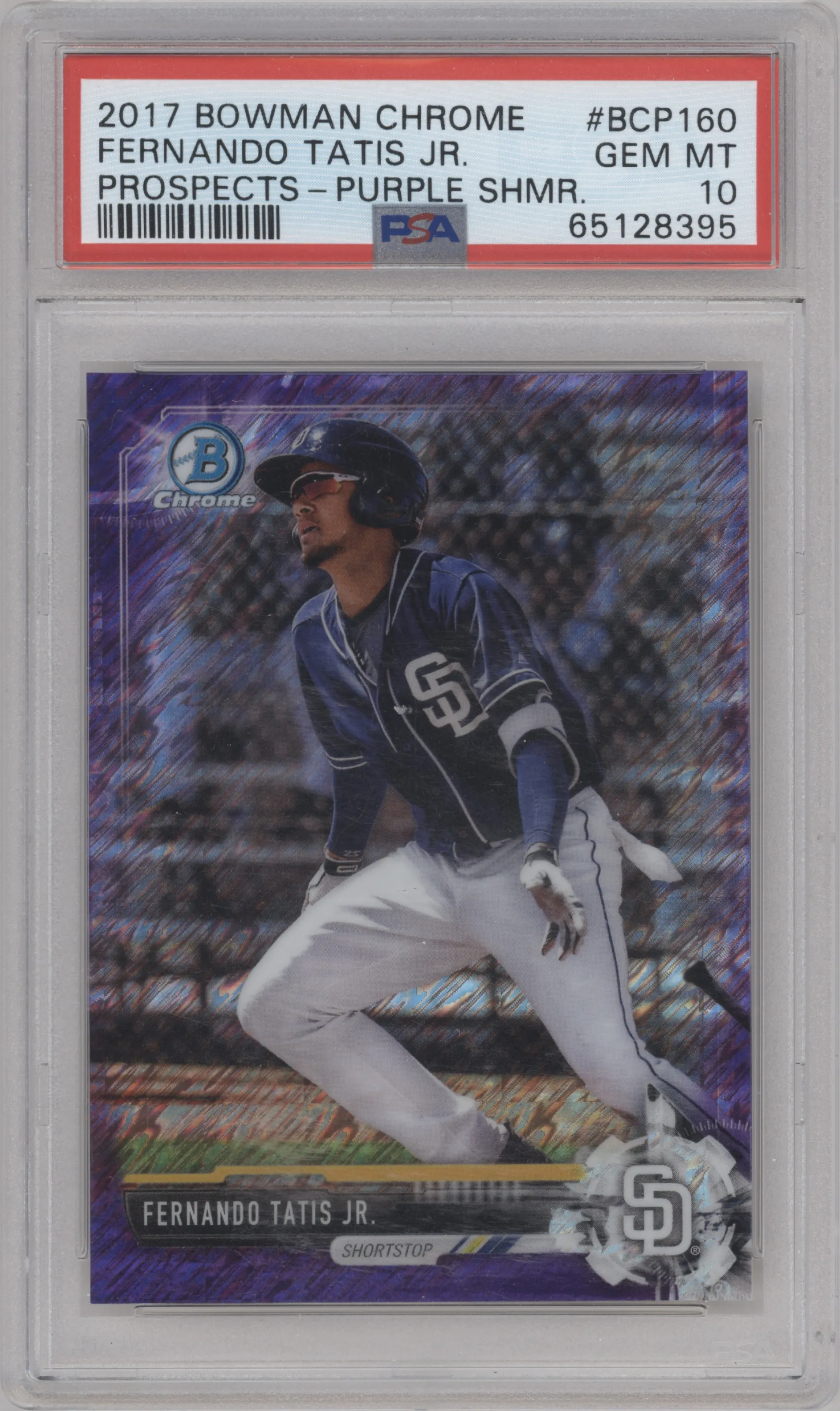 2017 Bowman Chrome Chr.Pros. Fernando Tatis Jr. Purple Shimmer PSA 10