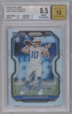 Justin Herbert from the 2020 Panini Prizm set graded by Beckett and given an overall grade of 8.5.