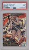Sabrina Ionescu from the 2024 Panini Select WNBA set featuring a Red Ice parallel graded by PSA and given an overall grade of 9.