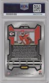 Rashee Rice from the 2023 Panini Prizm set featuring a Lazer parallel graded by PSA and given an overall grade of 10.