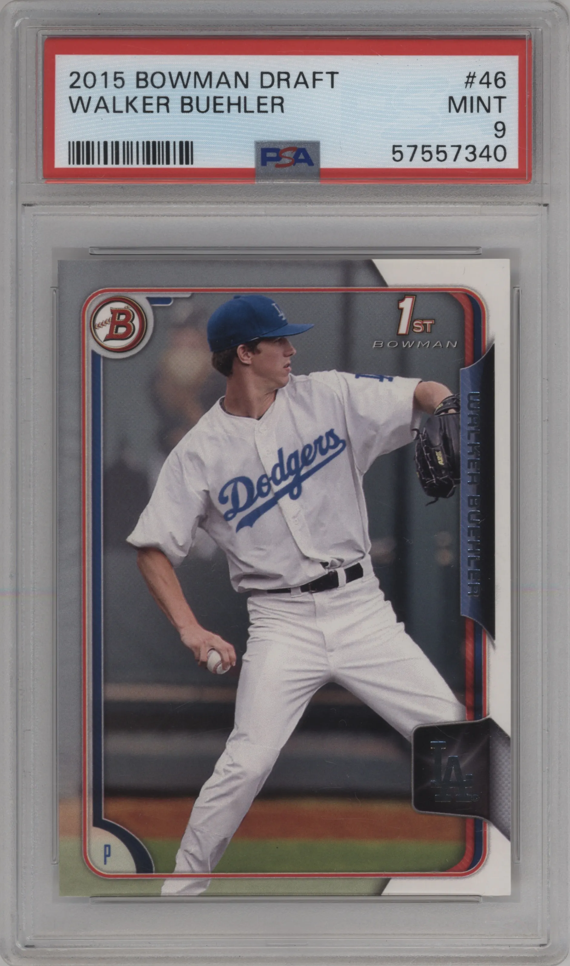 2015 Bowman Draft Walker Buehler PSA 9