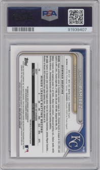 Ramon Ramirez from the 2024 Bowman set featuring a Blue Refractor parallel graded by PSA and given an overall grade of 10.