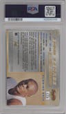 Eddie George from the 1996 Bowman’s Best set featuring a Atomic Refractor parallel graded by PSA and given an overall grade of 9.
