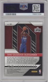 Shai Gilgeous-Alexander from the 2018-19 Panini Prizm set graded by PSA and given an overall grade of 9.