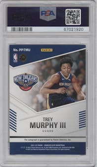 Trey Murphy III from the 2021-22 Panini Donruss Elite  set featuring a Blue parallel graded by PSA and given an overall grade of 8.