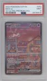 Mew ex from the 2023 Pokemon SV set featuring a Ultra Premium Collection parallel graded by PSA and given an overall grade of 9.